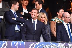 Emmanuel Macron a apporté son soutien aux Bleus cet après-midi