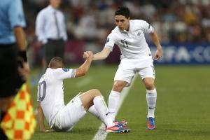 Benzema et Nasri sous le maillot de l'équipe de France en 2012.
