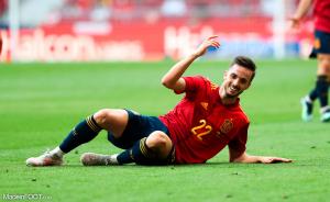 Pablo Sarabia, le milieu de terrain offensif du Paris Saint-Germain et de l'Espagne.