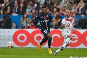 Jean-Christophe Bahebeck sous les couleurs du PSG lors d'un match de Ligue 1 contre Bordeaux en 2014