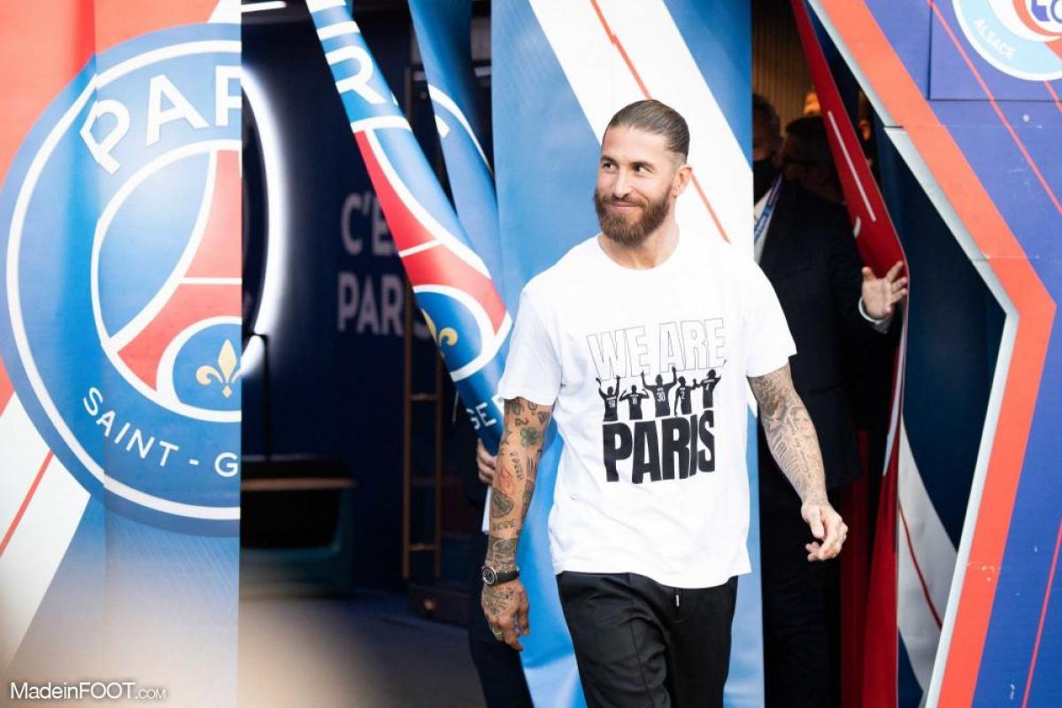 Sergio Ramos ici lors de sa présentation au Parc des Princes